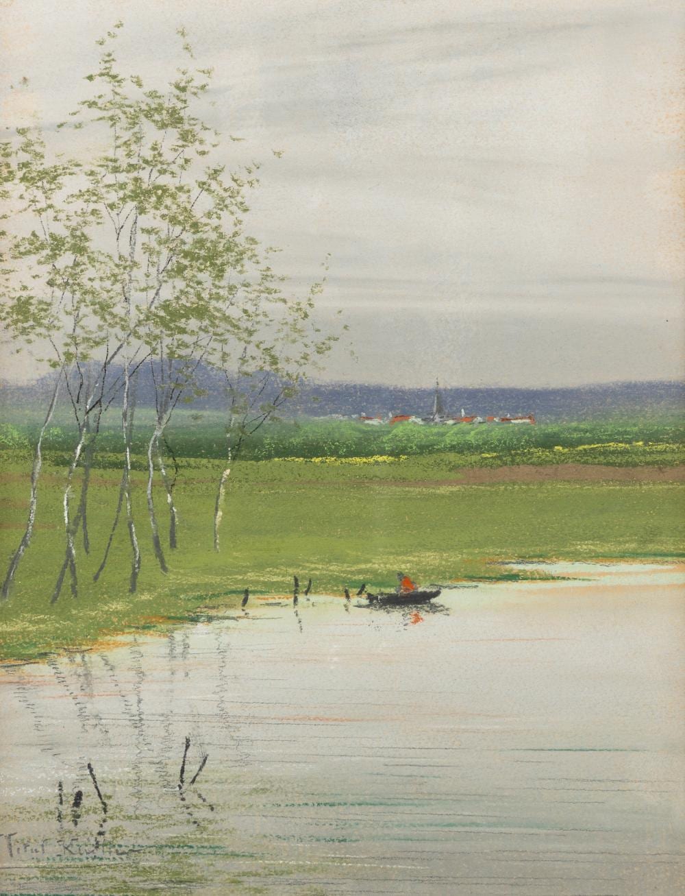 vital keuller 1866 1945 sloop on the water a drawing pastel on paper 1906 · Flanders Auctions · 2026-04-02 Vital Keuller comparable auction result: vital keuller 1866 1945 sloop on the water a drawing pastel on paper 1906