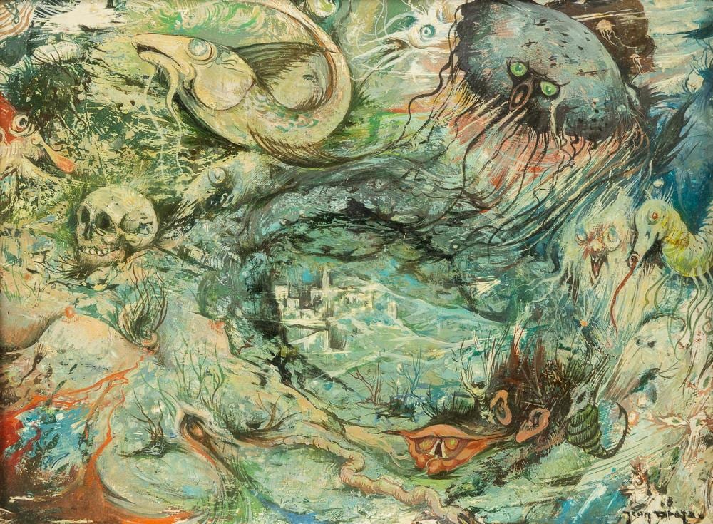 Jean Dratz comparable auction result: jean dratz 1903 1967 un monde imaginaire oil on panel