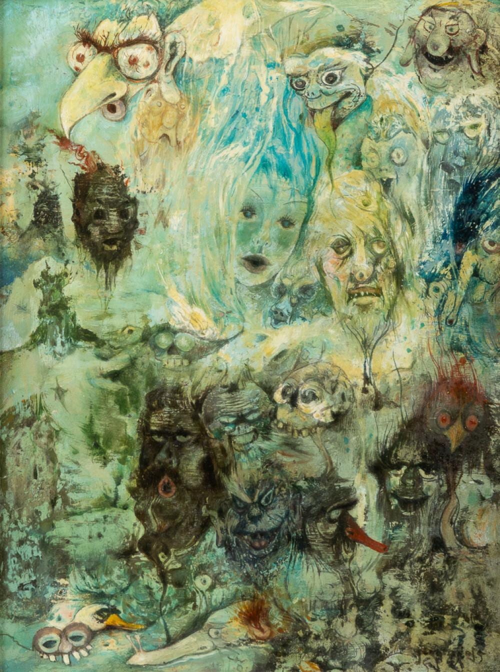 Jean Dratz comparable auction result: jean dratz 1903 1967 visages imaginaires oil on panel