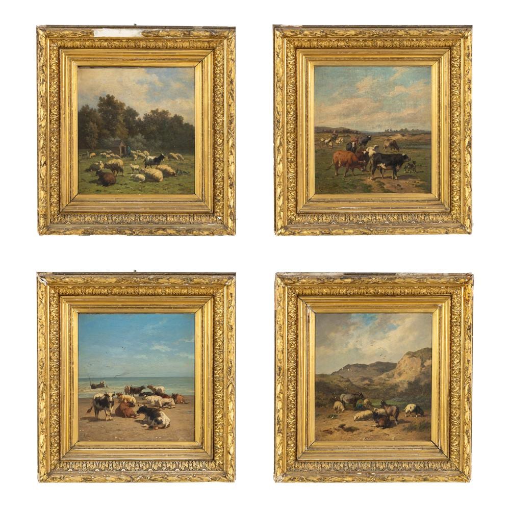 louis robbe 1806 1887 cows sheep and goats a quadriptych oil on canvas · Flanders Auctions · 2026-04-02 Louis Robbe comparable auction result: louis robbe 1806 1887 cows sheep and goats a quadriptych oil on canvas