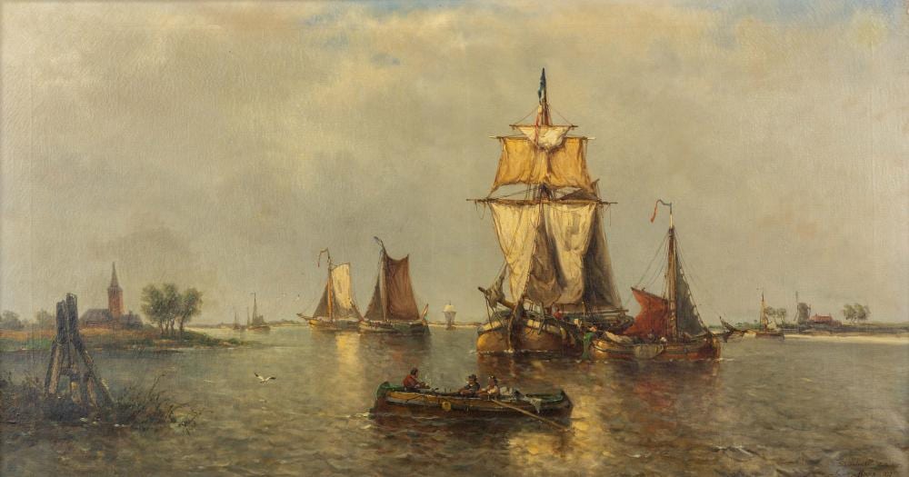 Auguste Henri Musin comparable auction result: auguste musin 1852 1923 view on papendrecht holland oil on canvas 1877