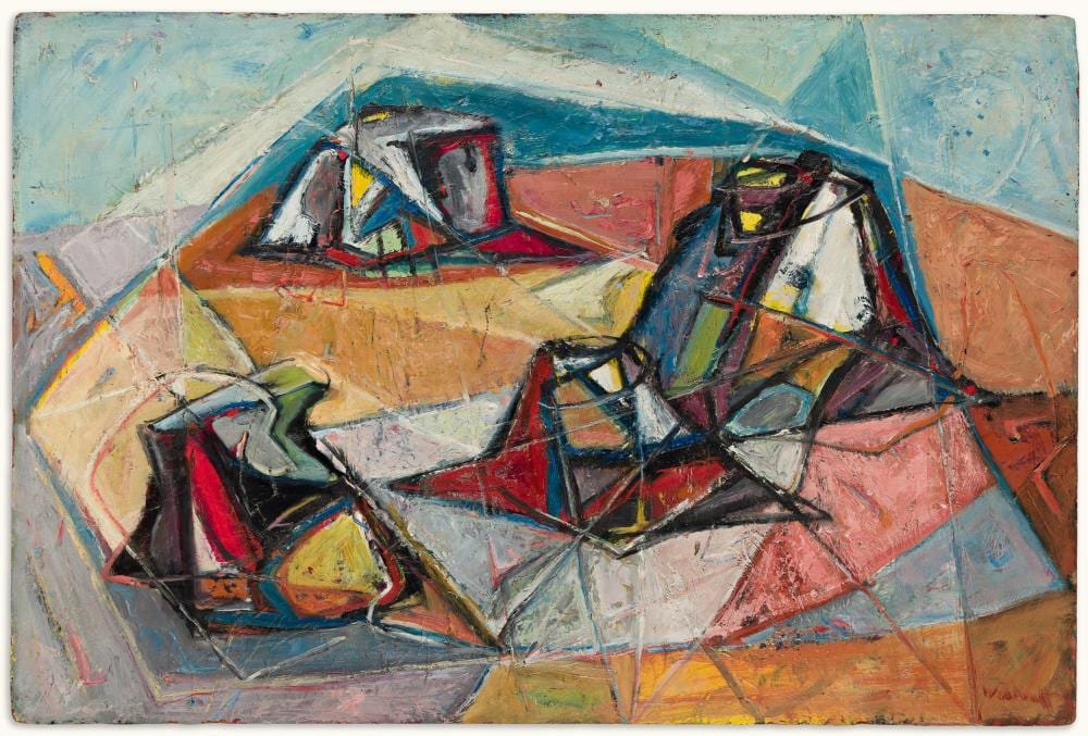 Hale Aspacio Woodruff comparable auction result: hale aspacio woodruff 1900 1980 desert rocks circa 1949