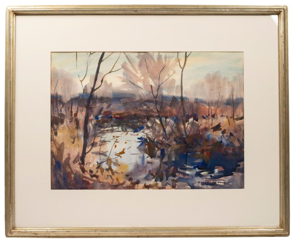 Charles Curtis Allen comparable auction result: charles curtis allen 1886 1950 march watercolor landscape 1949