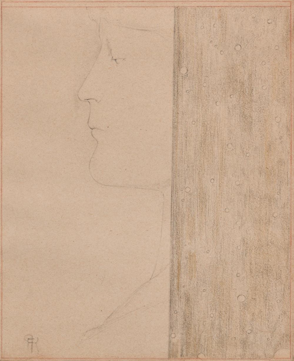 Fernand Khnopff comparable auction result: fernand khnopff grembergen 1858 1921 bruxelles t te de femme de profil