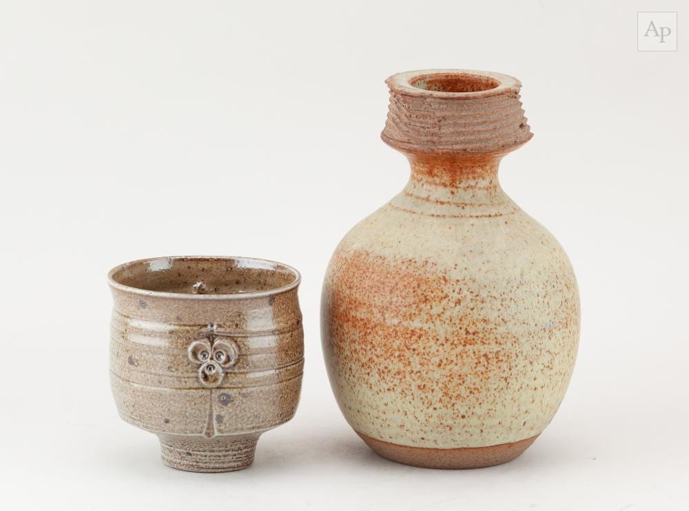 david lloyd jones 1928 1994 a stoneware bottle with combed collar covered in oatmeal glaze impressed mark height 20cm and a salt glazed teabowl 2 · Adam Partridge Auctioneers · 2026-03-27 David Lloyd Jones comparable auction result: david lloyd jones 1928 1994 a stoneware bottle with combed collar covered in oatmeal glaze impressed mark height 20cm and a salt glazed teabowl 2