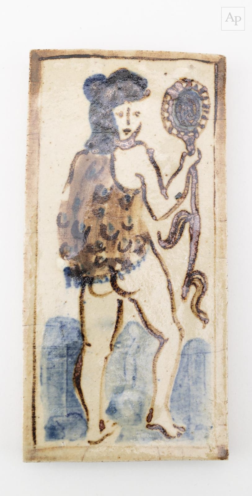 Eric James Mellon comparable auction result: eric james mellon 1925 2014 a rectangular stoneware tile depicting a naked woman holding a mirror 19 5 x 9 5cm unsigned but confirmed as by mellon by the artist s son