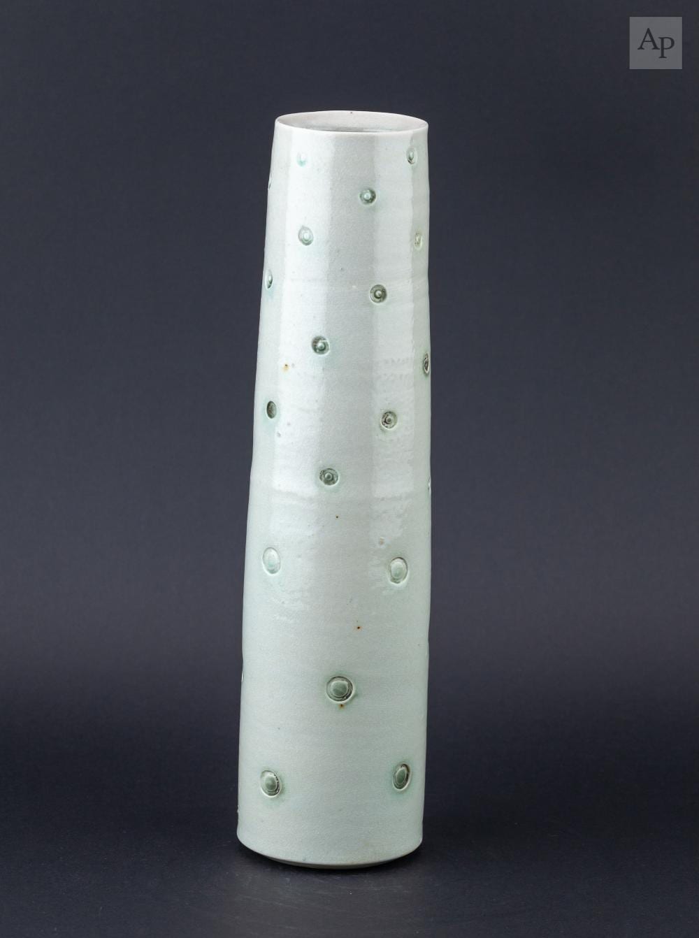 jack doherty born 1948 a tall cylindrical porcelain vase covered in soda vapour glaze with impressed decoration impressed mark height 34 5cm · Adam Partridge Auctioneers · 2026-03-27 Jack Doherty comparable auction result: jack doherty born 1948 a tall cylindrical porcelain vase covered in soda vapour glaze with impressed decoration impressed mark height 34 5cm