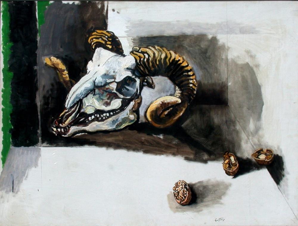 Renato Guttuso comparable auction result: renato guttuso bucranio e noci 1966