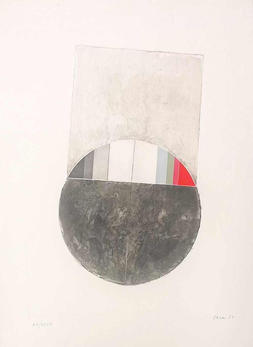 Eugenio Carmi comparable auction result: eugenio carmi composizione astratta 1987