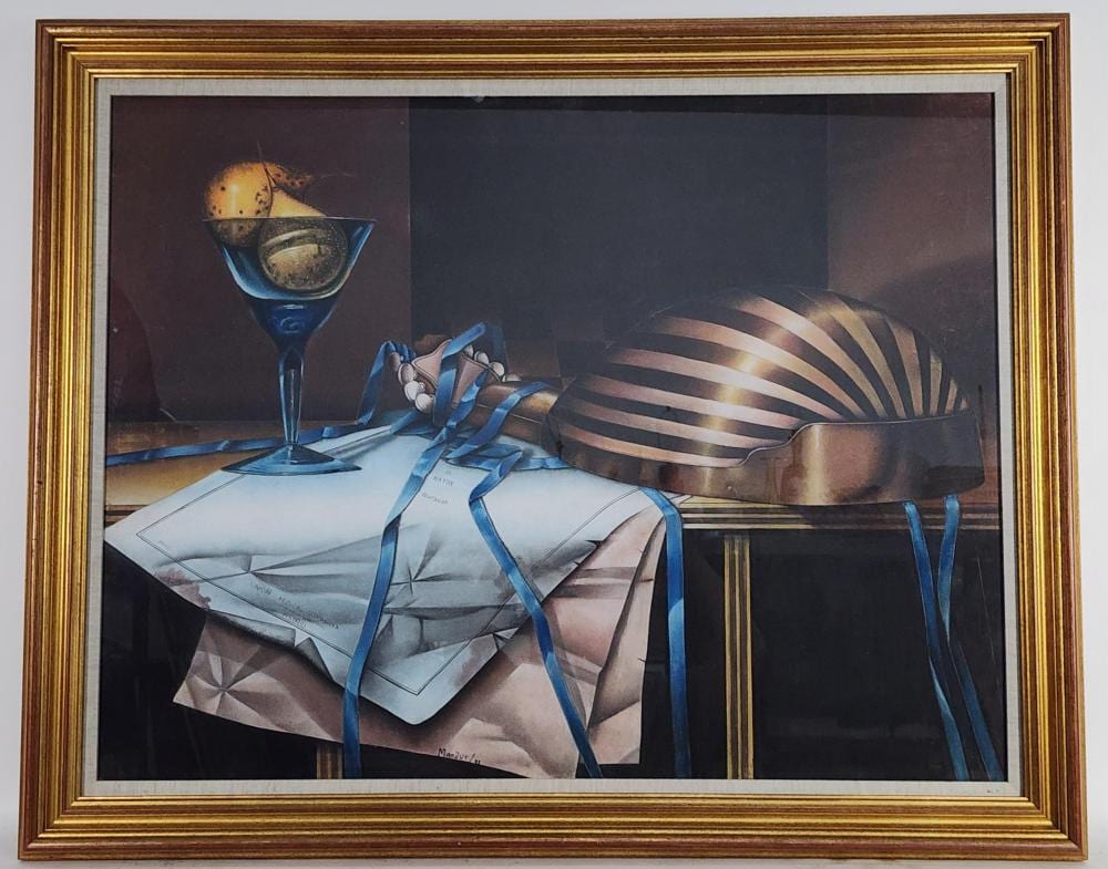 david manzur colombian b 1929 still life mixed media and pastel on paper signed manzur and dated 93 27 1 4 x 35 framed 32 x 40 · Auction Gallery of the Palm Beaches · 2026-03-21 David Manzur Londoño comparable auction result: david manzur colombian b 1929 still life mixed media and pastel on paper signed manzur and dated 93 27 1 4 x 35 framed 32 x 40