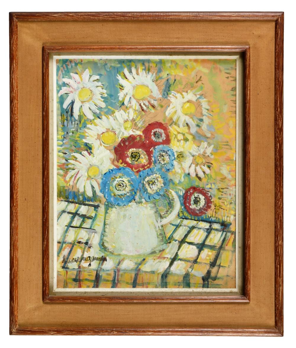 lucien genin 1894 1953 bouquet de fleurs gouache et aquarelle sur carton sign en bas gauc · Osenat · 2026-03-29 Lucien Génin comparable auction result: lucien genin 1894 1953 bouquet de fleurs gouache et aquarelle sur carton sign en bas gauc