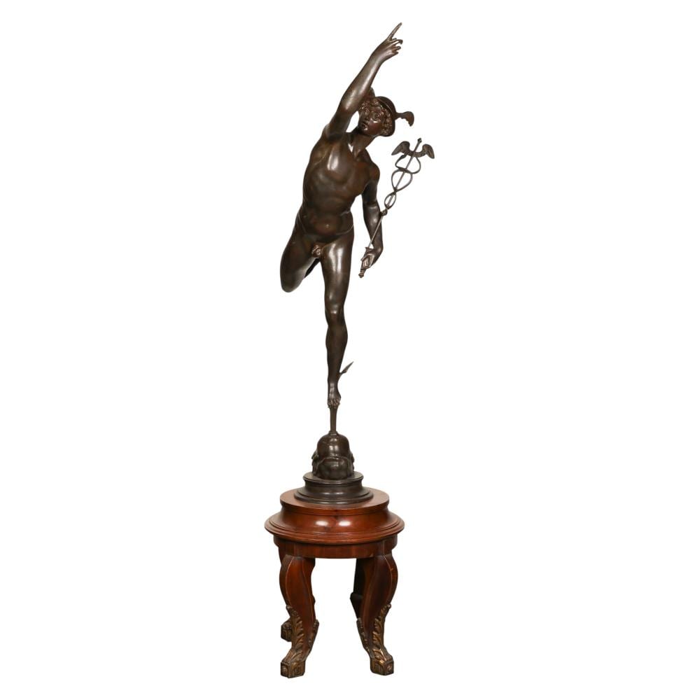 Giambologna comparable auction result: bronze flying mercury sculpture after giambologna