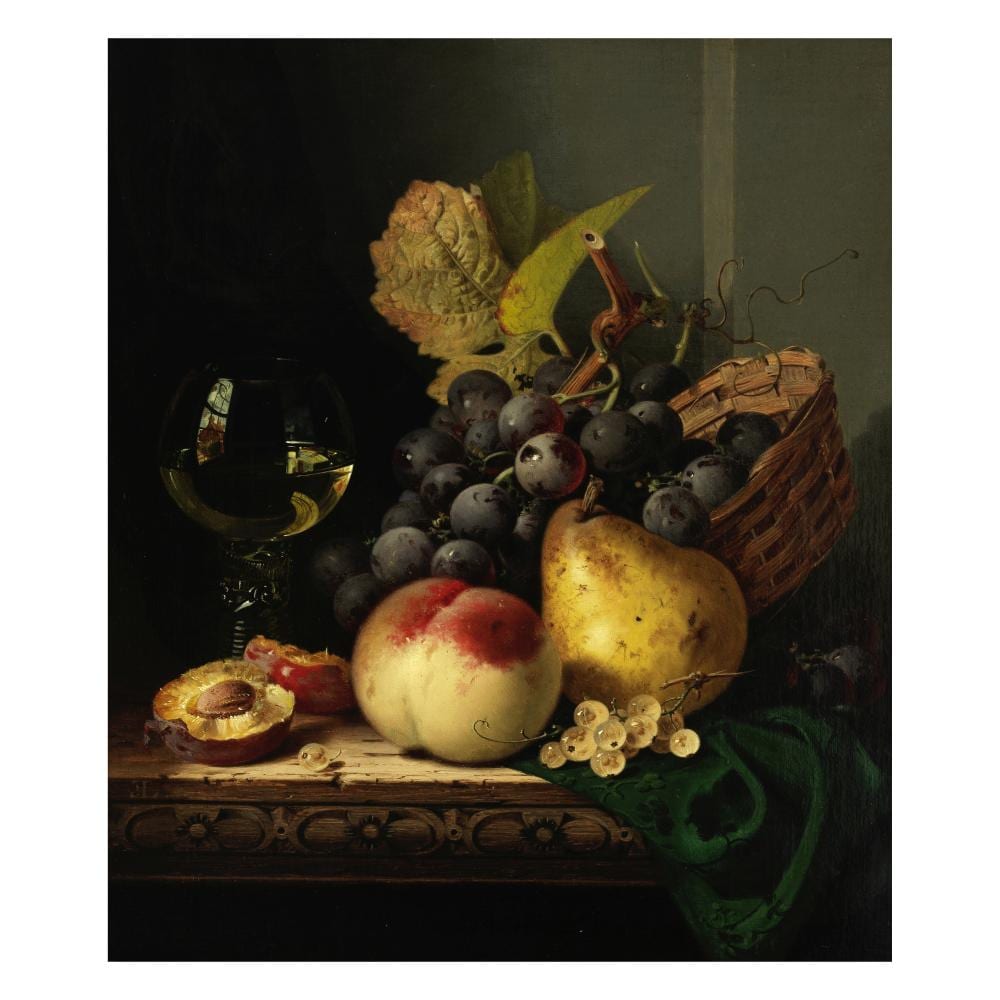 edward ladell british 1821 1886 still life with a peach pear plums grapes and a goblet of wine · Bonhams · 2026-03-25 Edward Ladell comparable auction result: edward ladell british 1821 1886 still life with a peach pear plums grapes and a goblet of wine