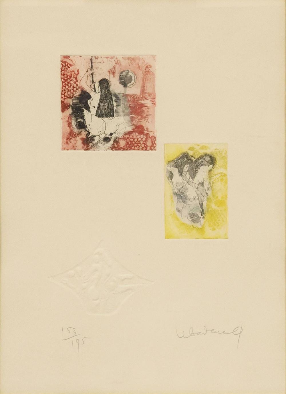 hoi lebadang 1921 2015 embossed intaglio diptych print erotica i · Austin Auction Gallery · 2026-03-27 Hoi Lebadang comparable auction result: hoi lebadang 1921 2015 embossed intaglio diptych print erotica i