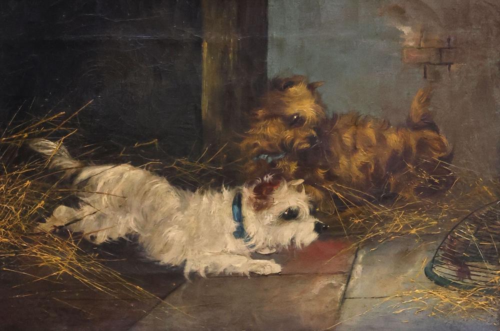 george armfield english 1808 1893 painting two puppies mouse · Austin Auction Gallery · 2026-03-27 George Armfield comparable auction result: george armfield english 1808 1893 painting two puppies mouse