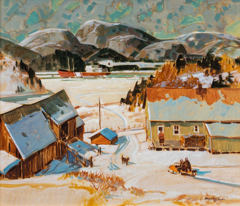 Paule Vézelay comparable auction result: paul tex lecor canadian 1933 2017 quebec winter scene oil on canvas 20 x 24 in 50 8 x 61 cm