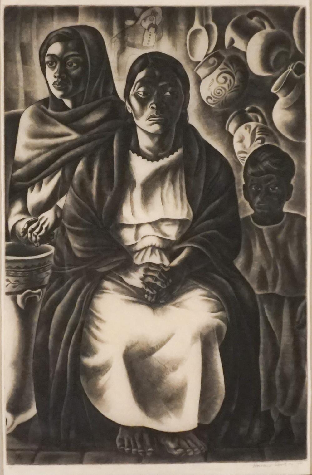 Howard Norton Cook comparable auction result: howard norton cook american 1901 1980 mexican interior duffy 174 etching sight size 419 x 279 mm 16 1 2 x 11 in frame 24 x 18 1 2 in 61 x 47 cm