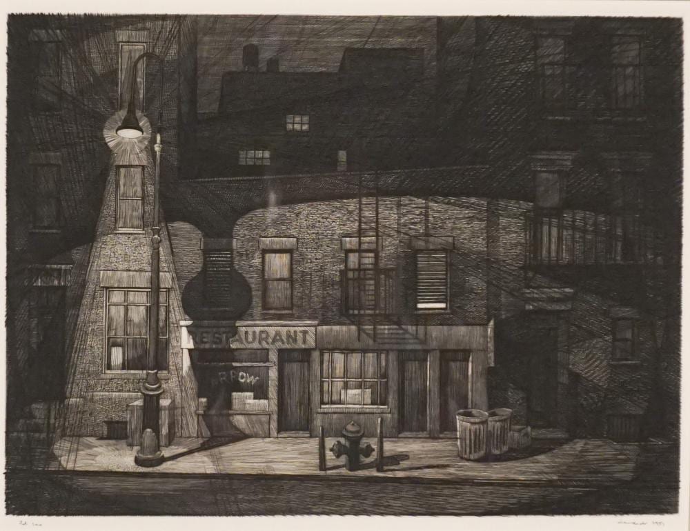 Armin Landeck comparable auction result: armin landeck american 1905 1984 restaurant kraeft 109 engraving sight size 318 x 413 mm 12 1 2 x 16 1 4 in frame 22 1 2 x 25 3 4 in 57 2 x 65 4 cm