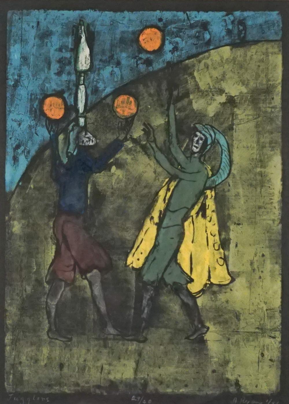 Anne Ryan comparable auction result: anne ryan american 1889 1954 jugglers woodcut in colors on black wove paper 1946 sheet size 318 x 540 mm 12 1 2 x 21 1 4 in frame 22 1 2 x 31 in 57 2 x 78 7 cm