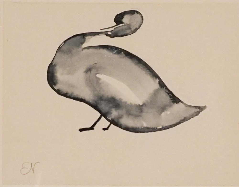 Elie Nadelman comparable auction result: elie nadelman polish american 1882 1946 untitled blue duck watercolor and wash on paper sight size 5 1 4 x 6 3 4 in 13 3 x 17 1 cm frame 13 x 11 in 33 x 27 9 cm