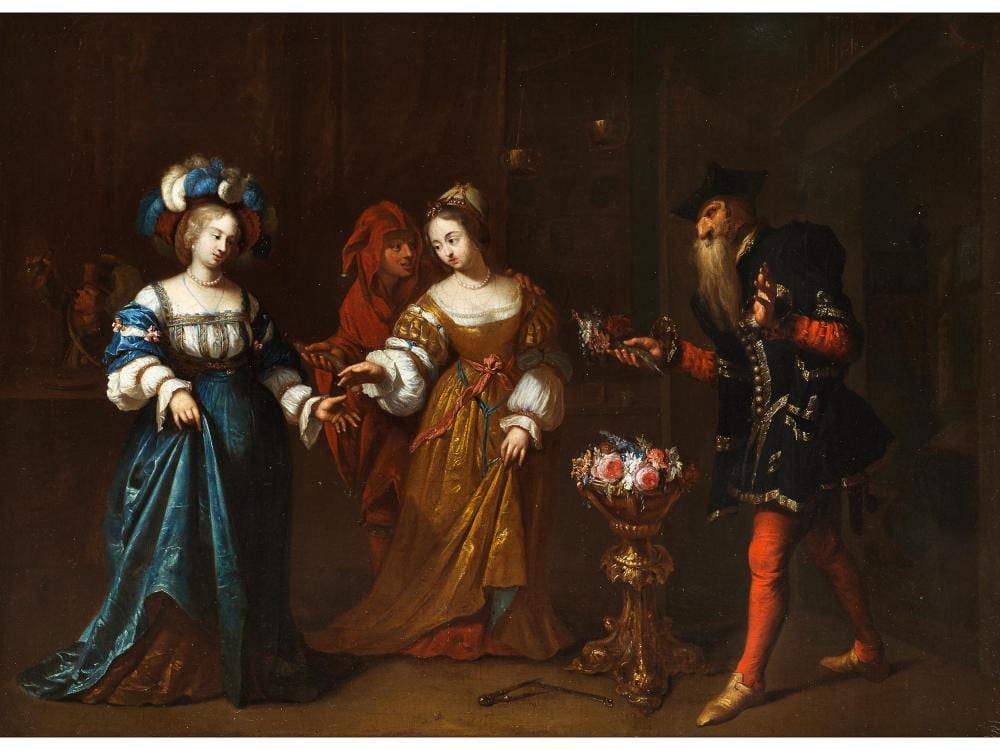 Caspar Netscher comparable auction result: caspar netscher 1635 39 heidelberg 1684 den haag kreis des