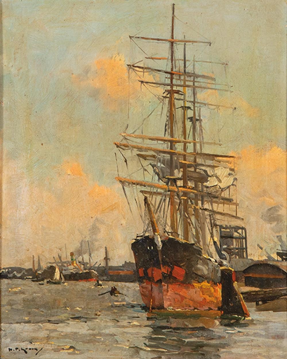 hendrik pieter groen ships in the harbor · Subastas Segre · 2026-03-24 Hendrik Pieter Groen comparable auction result: hendrik pieter groen ships in the harbor