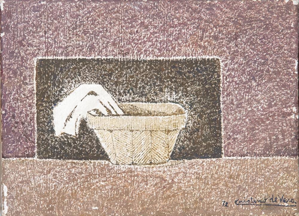 Cristino de Vera comparable auction result: cristino de vera basket with cloth