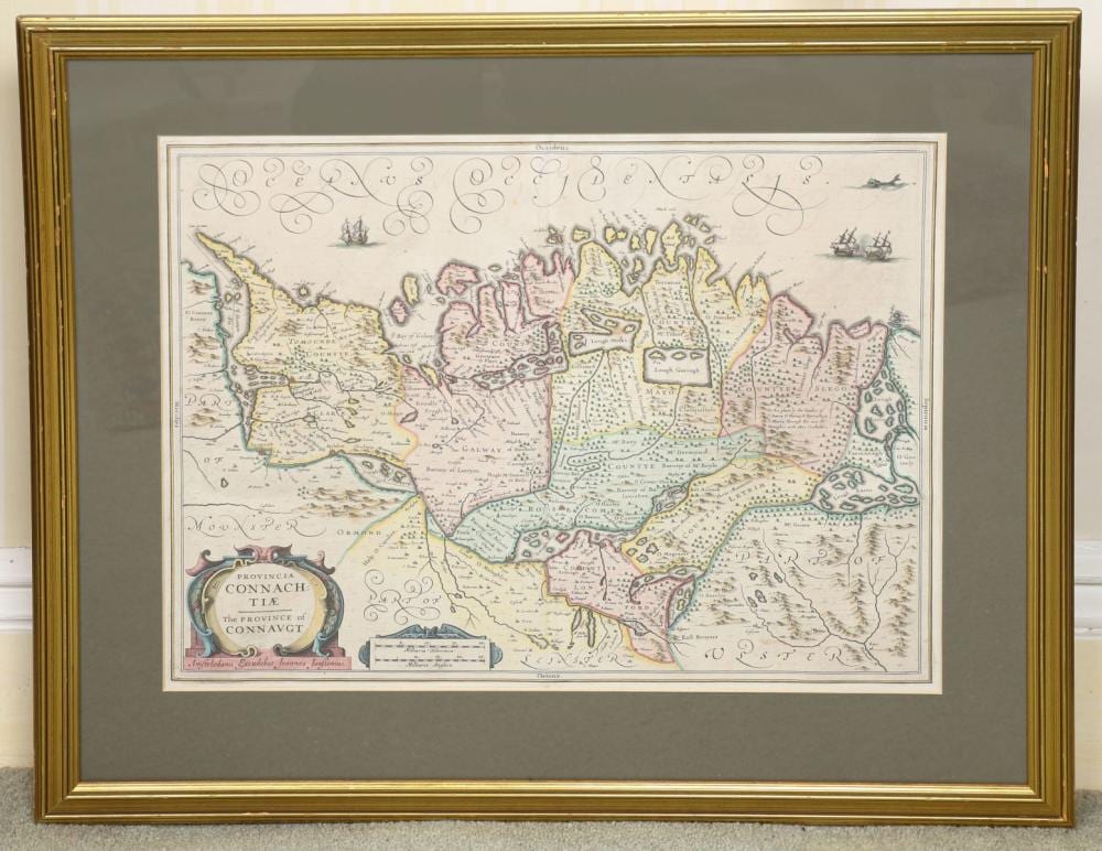 Johannes Janssonius comparable auction result: 17th century map of connaught by johannes janssonius