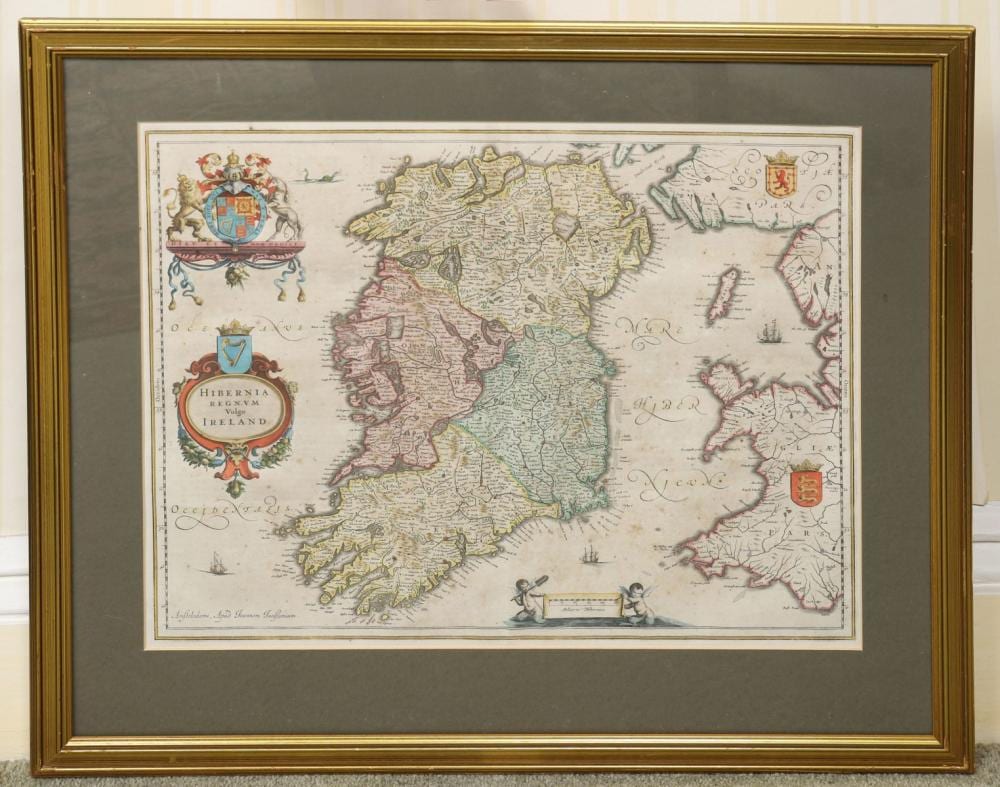 Johannes Janssonius comparable auction result: 17th century map of ireland by johannes janssonius