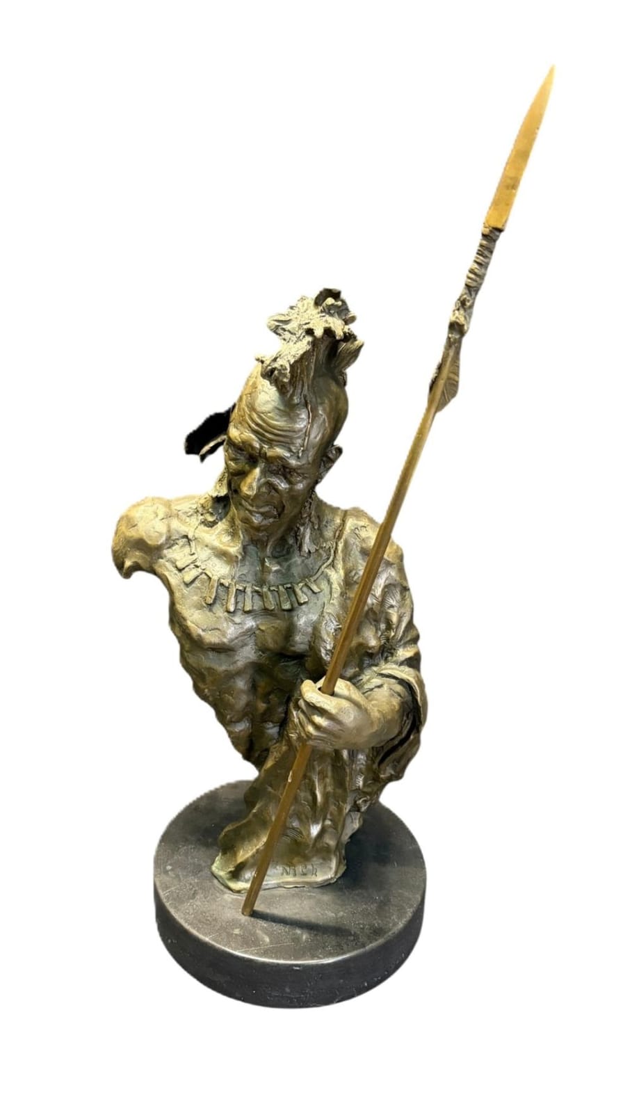 Nicolas de (1892) Grandmaison comparable auction result: native american warrior bronze signed by nick