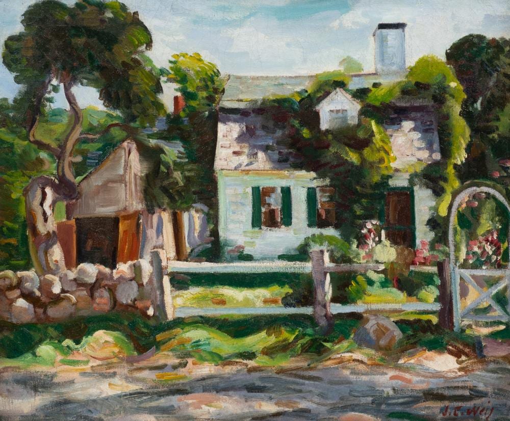 John Ellsworth Weis comparable auction result: john ellsworth weis quaint cottage painting