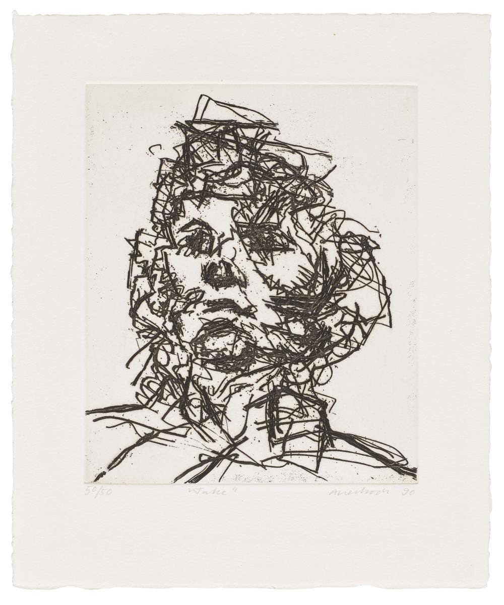 Frank Auerbach comparable auction result: frank auerbach 1931 2024 jake from seven portraits plate 178 x 148 mm