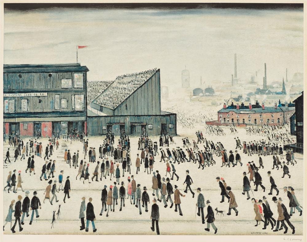 Laurence Stephen Lowry comparable auction result: laurence stephen lowry 1887 1976 going to the match image 530 x 685 mm