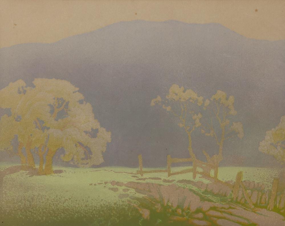 murray griffin 1903 9192 blossoms the mountain 1936 · Gibson's · 2026-03-31 Murray Griffin comparable auction result: murray griffin 1903 9192 blossoms the mountain 1936