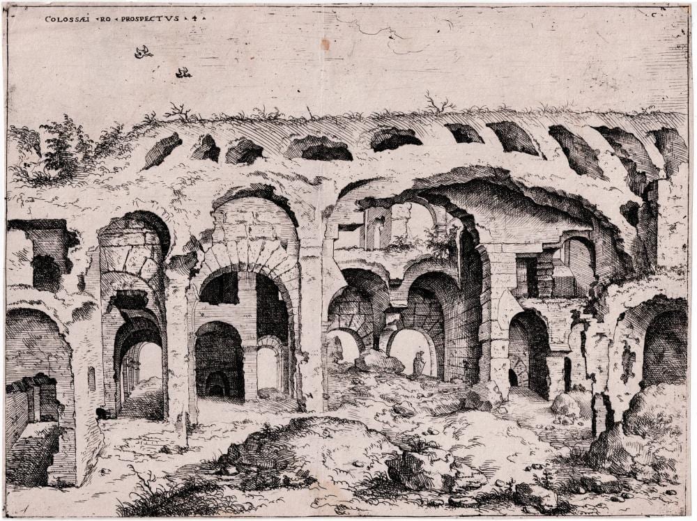 Hieronymus Cock comparable auction result: hieronymus cock view on the colosseum 1550
