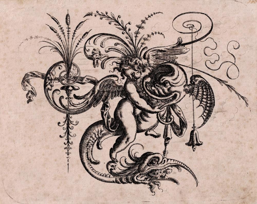 christoph jamnitzer putto on a monstrous dolphin 1610 · Old Master Print · 2026-04-16 Christoph Jamnitzer comparable auction result: christoph jamnitzer putto on a monstrous dolphin 1610