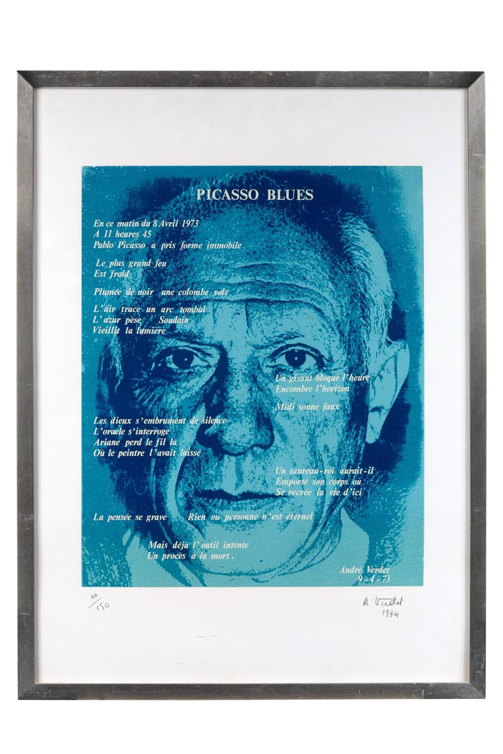 André Verdet comparable auction result: andr verdet 1913 2004 picasso blues 1974