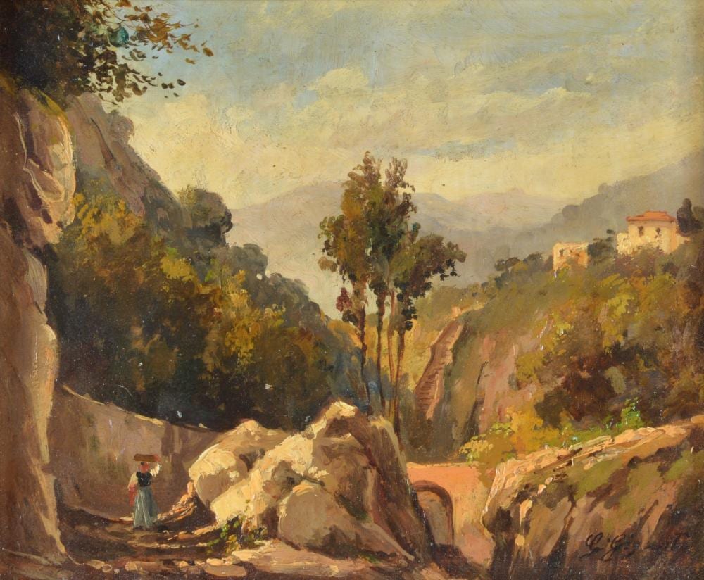 Giacinto Gigante comparable auction result: giacinto gigante napoli 1806 1876 valle dei mulini