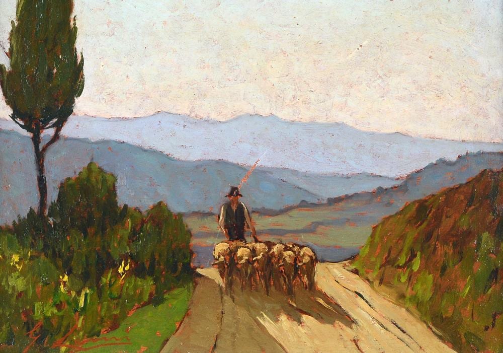 Giovanni Lomi comparable auction result: giovanni lomi livorno 1889 1969 campagna con gregge