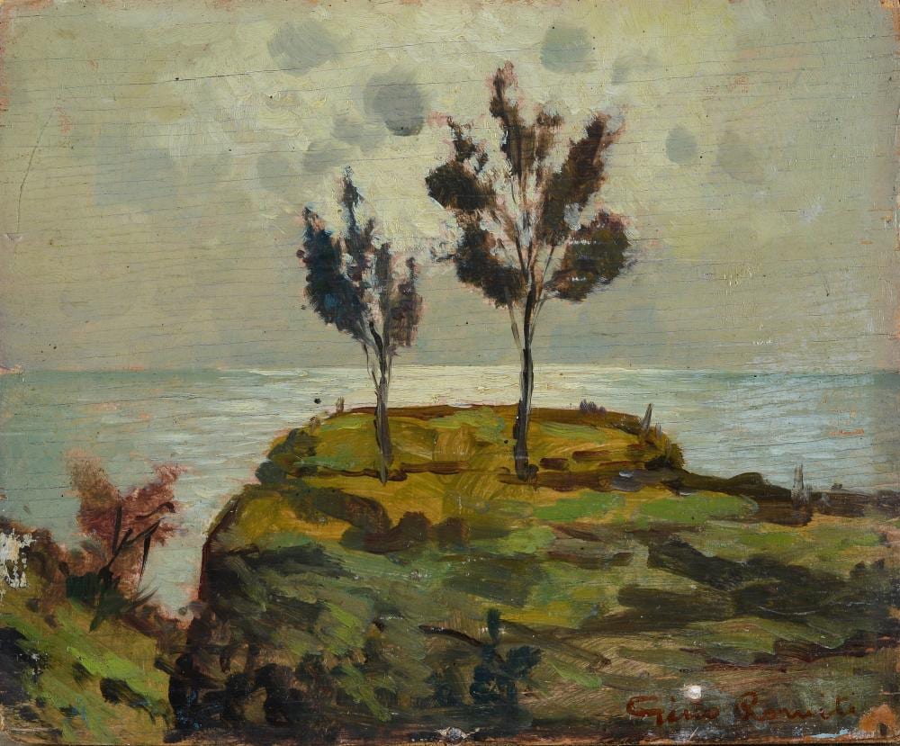 Gino Romiti comparable auction result: gino romiti livorno 1881 1967 paesaggio con alberi