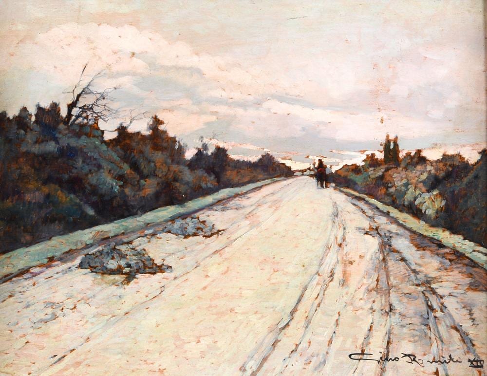 Gino Romiti comparable auction result: gino romiti livorno 1881 1967 strada di banditella 1936