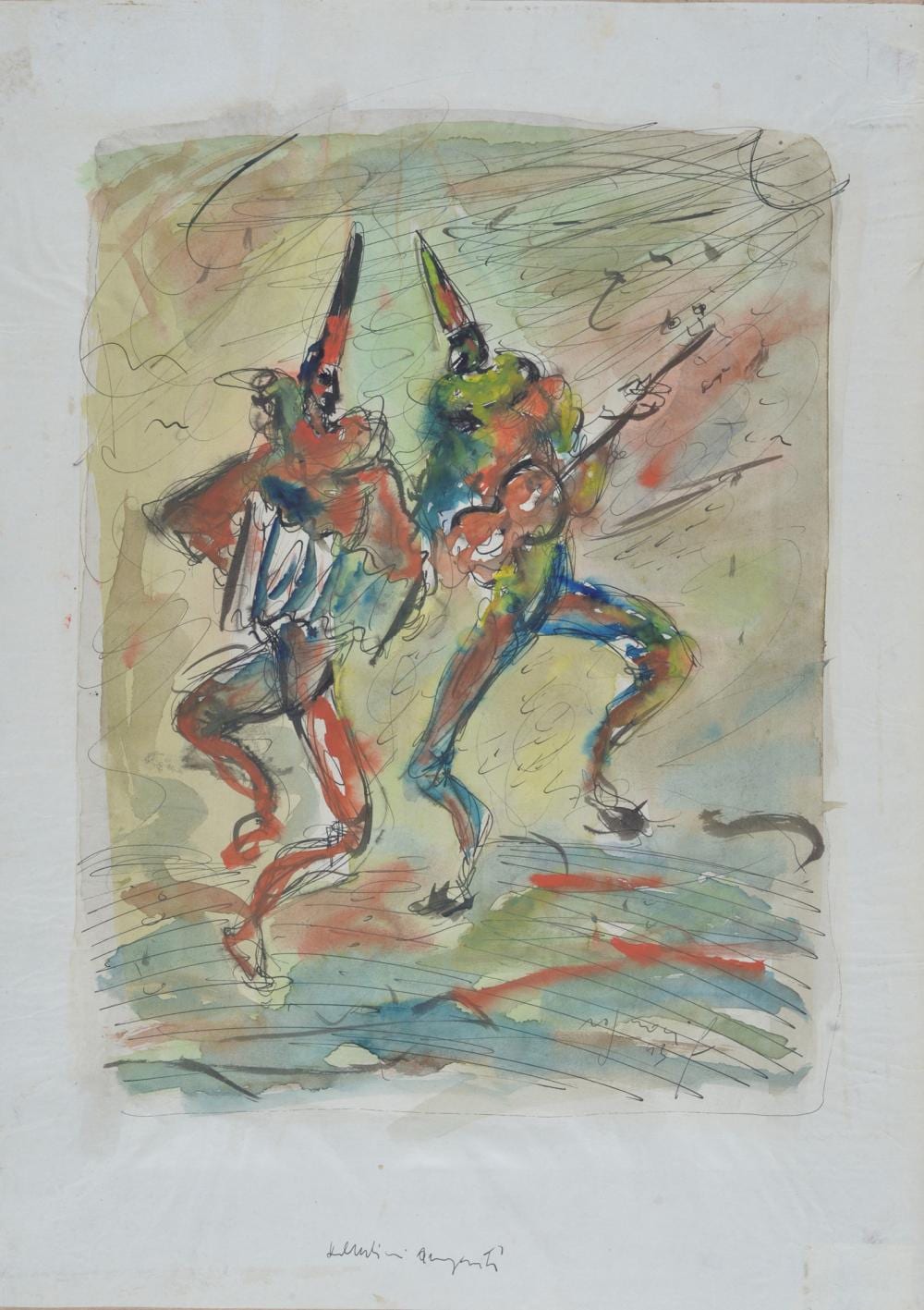 Franco Rognoni comparable auction result: franco rognoni milano 1913 1999 musicanti 1945