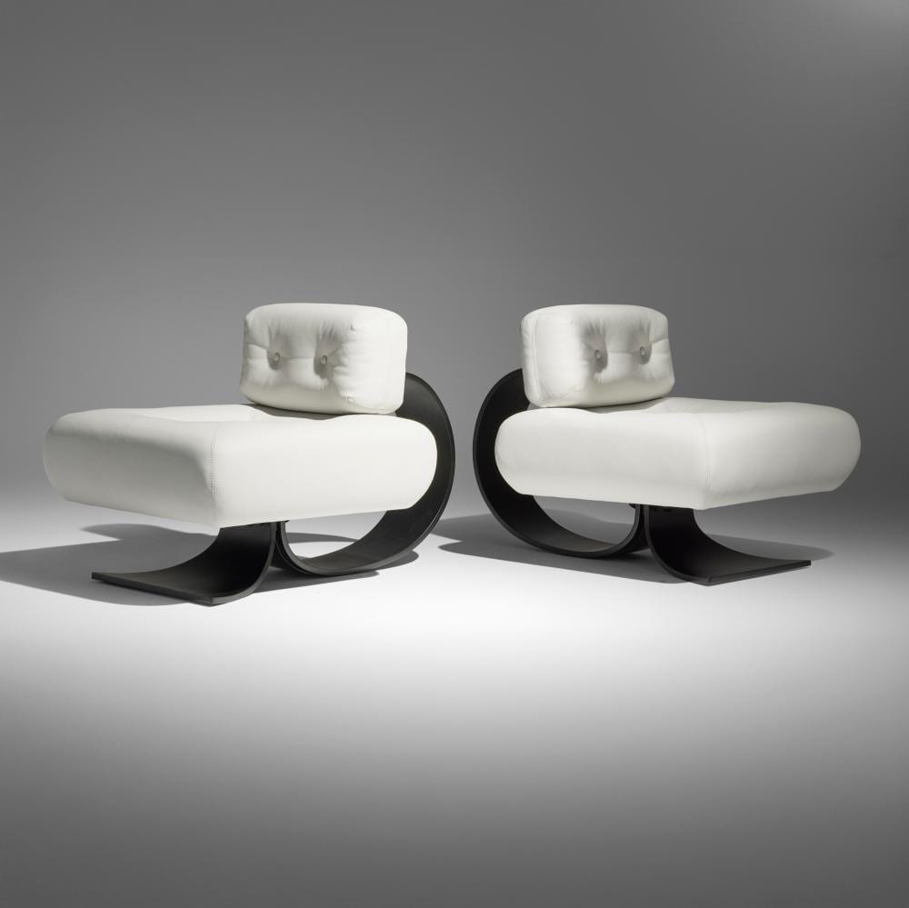 Oscar Niemeyer comparable auction result: oscar niemeyer alta lounge chairs pair