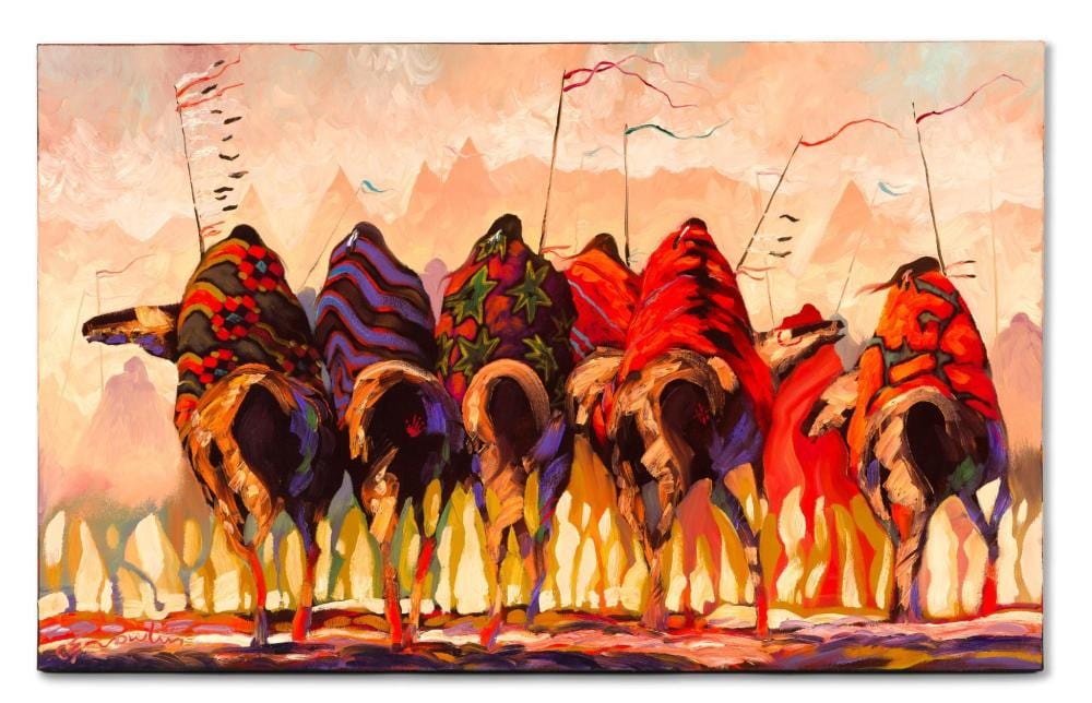 B C Nowlin comparable auction result: bruce carlton nowlin oil on canvas painting