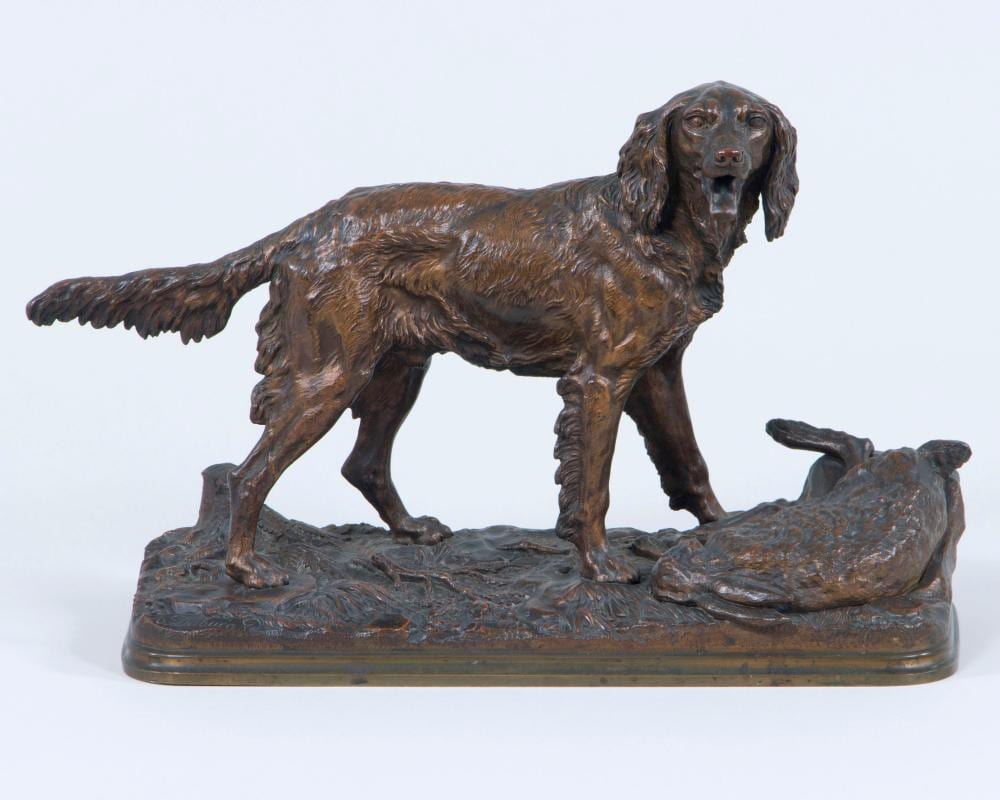 Alfred Dubucand comparable auction result: alfred dubucand french 1828 1894 hunting dog with hare bronze