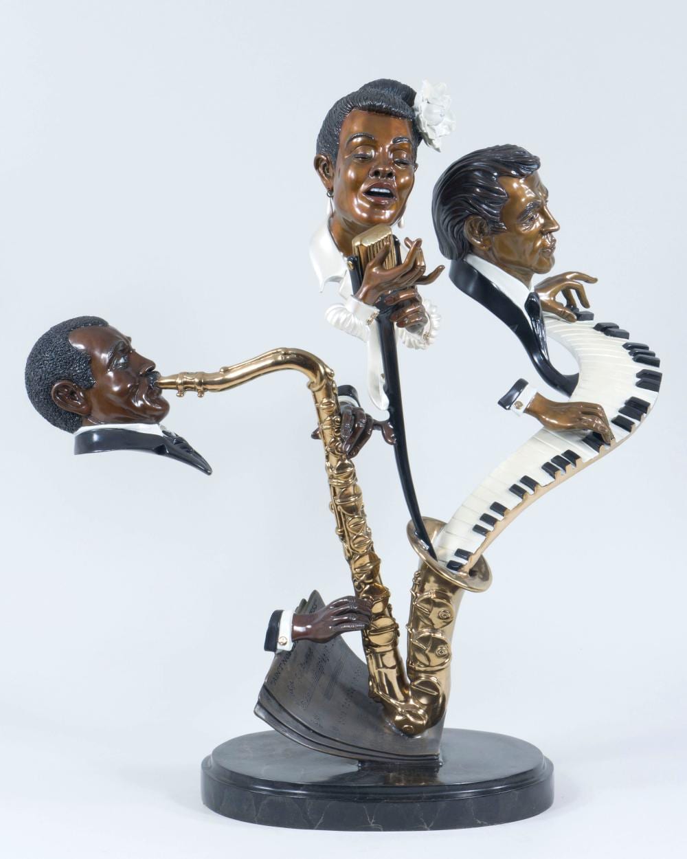 Paul Wegner comparable auction result: paul wegner american b 1950 lady day 1995 cold painted bronze