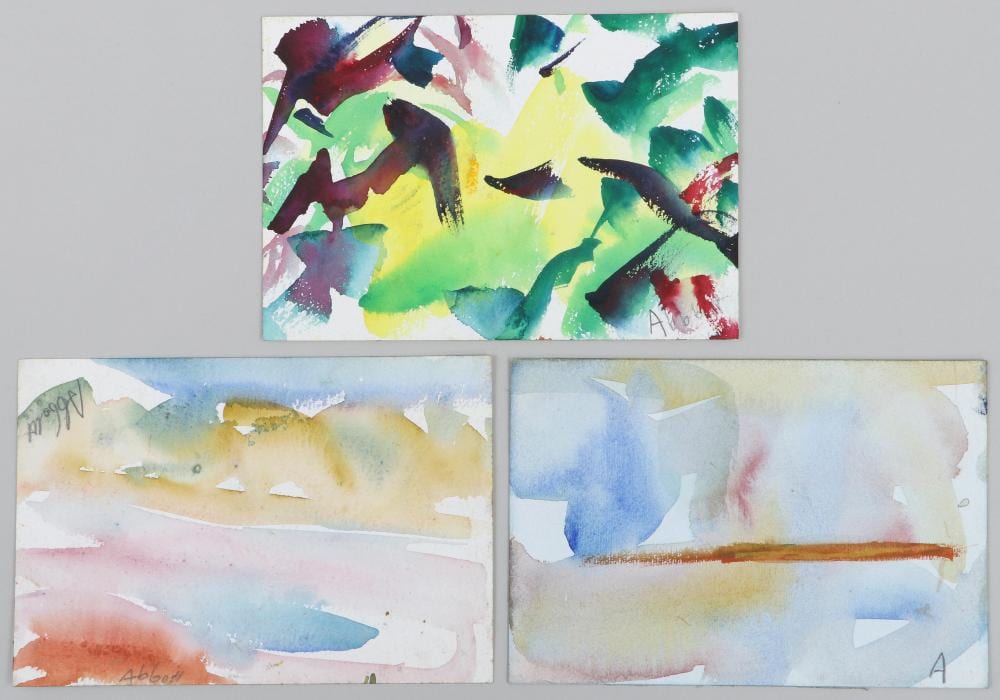 Mary Ogden Abbott comparable auction result: mary abbott american 1921 2019 group of 3 abstract watercolor on paper