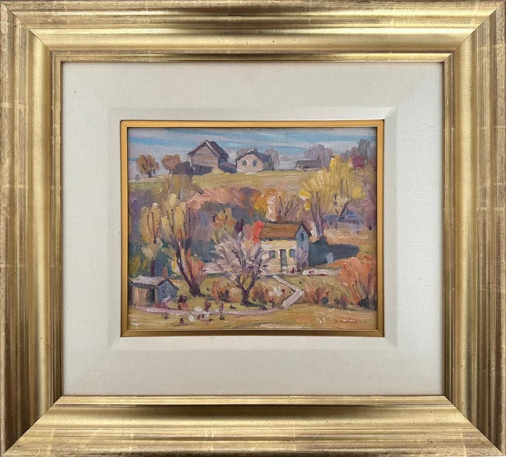 Bernice Fenwick Martin comparable auction result: bernice fenwick martin 1902 1999 autumn farmstead landscape original signed oil on artist board framed