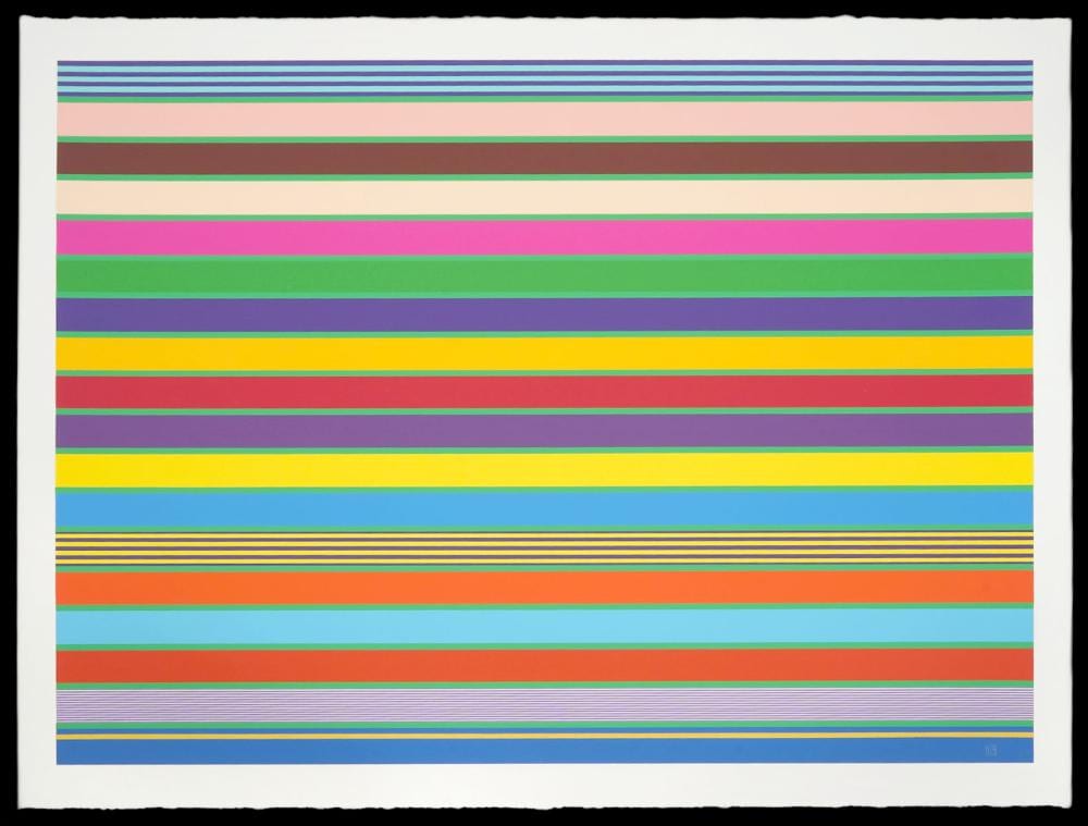 Kenneth Noland comparable auction result: kenneth noland stripes serigraph 1998
