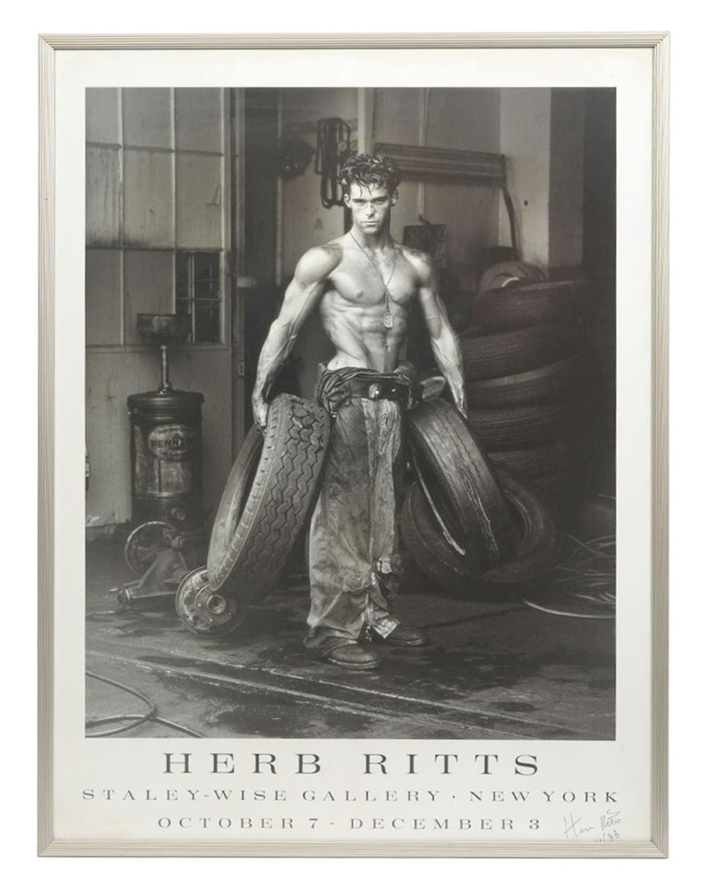 Herb Ritts comparable auction result: herb ritts fred with tires signature poster